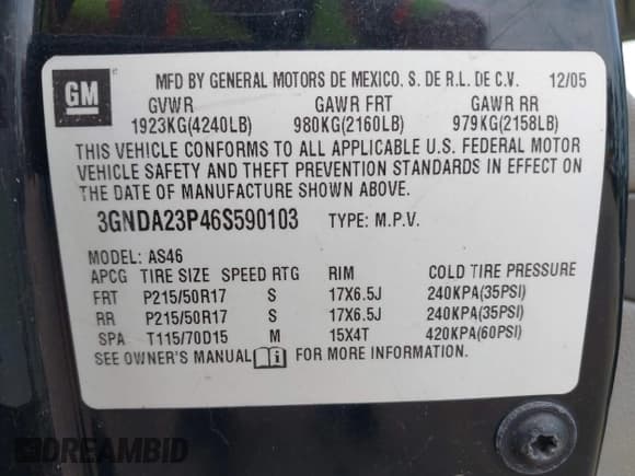 ✅ 2006 Chevrolet HHR LT • VIN: 3GNDA23P46S590103 • Lot: 42075045. Listed on IAAI with 298,725 mi. Free auction sales archive from the USA and detailed vehicle history report at DreamBid. Image 9.