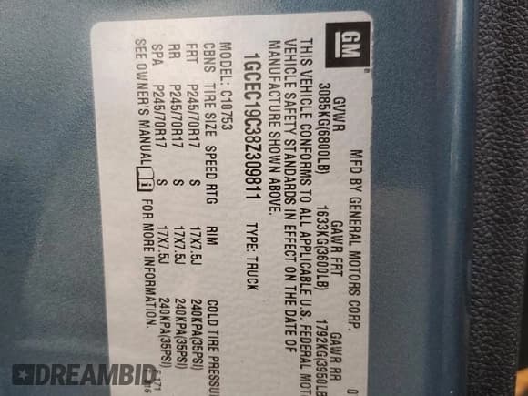 ✅ 2008 Chevrolet Silverado 1500 Work Truck • VIN: 1GCEC19C38Z309811 • Lot: 64432374. Listed on Copart with 145,309 mi. Free auction sales archive from the USA and detailed vehicle history report at DreamBid. Image 12.