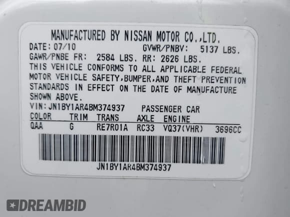 ✅ 2011 Infiniti M • VIN: JN1BY1AR4BM374937 • Lot: 43391136. Wystawiony na IAAI z przebiegiem 172 968 mil. Bezpłatny archiwum sprzedaży aukcyjnych z USA i szczegółowy raport historii pojazdu na DreamBid. Zdjęcie 9.