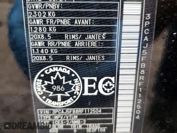 ✅ 2024 Infiniti QX50 Sport • VIN: 3PCAJ5FB8RF112504 • Lot: 72184044. Wystawiony na Copart z przebiegiem 15 mil. Bezpłatny archiwum sprzedaży aukcyjnych z USA i szczegółowy raport historii pojazdu na DreamBid. Zdjęcie 13.