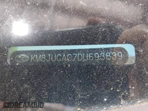 2013 Hyundai Tucson Limited with VIN KM8JUCAC7DU693839, listed as a IAAI auction lot 43026808 with 205,556 mi miles and . Bid and sale history available at DreamBid. Image 9.