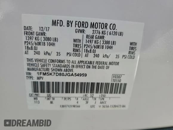 ✅ 2018 Ford Explorer XLT • VIN: 1FM5K7D80JGA54959 • Лот: 92726125. Опубликован ранее на Copart с пробегом 113 061 миль. Бесплатный доступ к архиву аукционных продаж из США и подробный отчёт об истории автомобиля на DreamBid. Изображение 13.