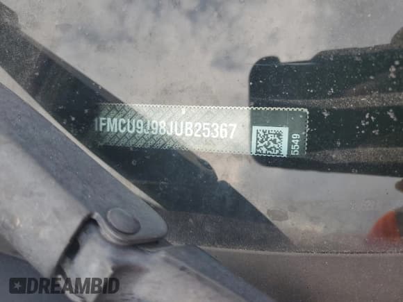 ✅ 2018 Ford Escape Titanium • VIN: 1FMCU9J98JUB25367 • Lot: 81129885. Listed on Copart with 49,037 mi. Free auction sales archive from the USA and detailed vehicle history report at DreamBid. Image 12.