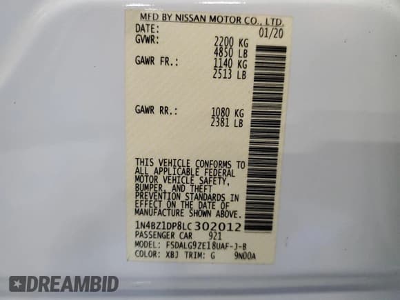 ✅ 2020 Nissan LEAF SL Plus • VIN: 1N4BZ1DP8LC302012 • Лот: 64132485. Опубликован ранее на Copart с пробегом 24 839 миль. Бесплатный доступ к архиву аукционных продаж из США и подробный отчёт об истории автомобиля на DreamBid. Изображение 12.