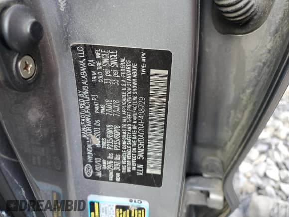 2010 Hyundai Santa Fe SE с VIN 5NMSHDAG0AH408729, выставлен на аукционе Copart как лот 69859684 с пробегом 167 907 миль миль и Списание • Salvage title. История ставок и продаж доступна на DreamBid. Изображение 13.