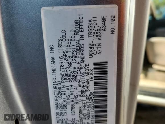 ✅ 2003 Toyota Tundra SR5 • VIN: 5TBKT44113S384598 • Lot: 86470105. Wystawiony na Copart z przebiegiem 344 208 mil. Bezpłatny archiwum sprzedaży aukcyjnych z USA i szczegółowy raport historii pojazdu na DreamBid. Zdjęcie 12.