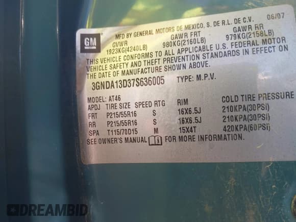 ✅ 2007 Chevrolet HHR LS • VIN: 3GNDA13D37S636005 • Lot: 40931188. Listed on IAAI with 131,883 mi. Free auction sales archive from the USA and detailed vehicle history report at DreamBid. Image 9.