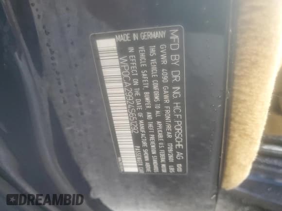 ✅ 2004 Porsche 911 Carrera • VIN: WP0CA29924S651292 • Lot: 44606615. Wystawiony na Copart z przebiegiem Nie podano. Bezpłatny archiwum sprzedaży aukcyjnych z USA i szczegółowy raport historii pojazdu na DreamBid. Zdjęcie 12.