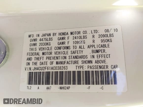 ✅ 2010 Acura TSX • VIN: JH4CU2F61AC038263 • Lot: 43655966. Wystawiony na IAAI z przebiegiem 144 627 mil. Bezpłatny archiwum sprzedaży aukcyjnych z USA i szczegółowy raport historii pojazdu na DreamBid. Zdjęcie 9.