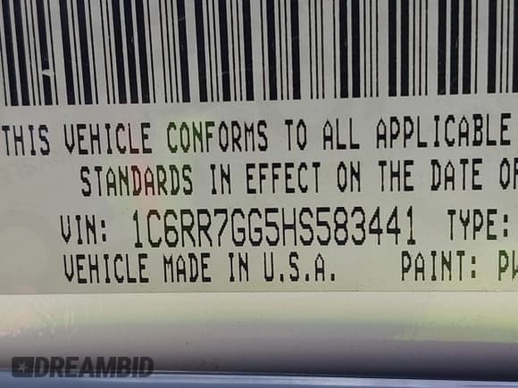 ✅ 2017 Ram 1500 SLT • VIN: 1C6RR7GG5HS583441 • Лот: 42998888. Опубликован ранее на IAAI с пробегом 129 045 миль. Бесплатный доступ к архиву аукционных продаж из США и подробный отчёт об истории автомобиля на DreamBid. Изображение 9.