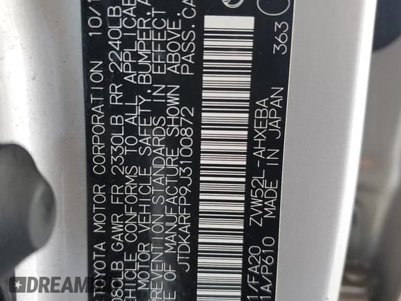 ✅ 2018 Toyota Prius Premium • VIN: JTDKARFP9J3100872 • Lot: 91908985. Wystawiony na Copart z przebiegiem 20 925 mil. Bezpłatny archiwum sprzedaży aukcyjnych z USA i szczegółowy raport historii pojazdu na DreamBid. Zdjęcie 12.