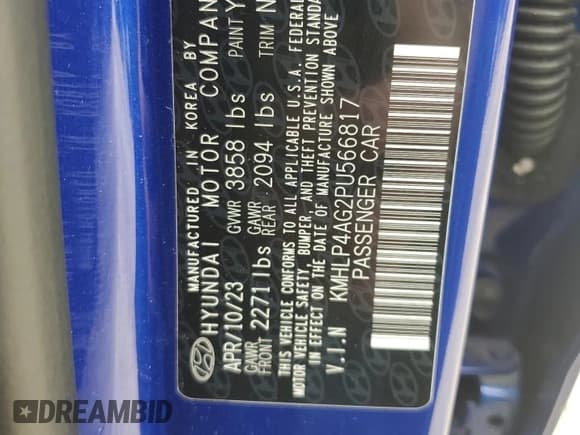 ✅ 2023 Hyundai Elantra Limited • VIN: KMHLP4AG2PU566817 • Лот: 84650275. Опубликован ранее на Copart с пробегом 57 394 миль. Бесплатный доступ к архиву аукционных продаж из США и подробный отчёт об истории автомобиля на DreamBid. Изображение 12.