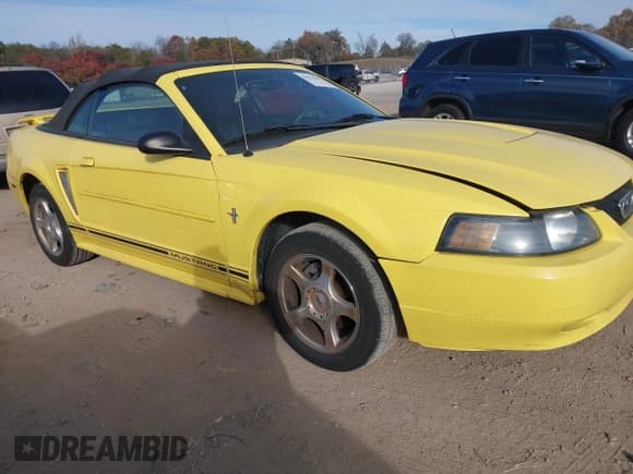 ✅ 2003 Ford Mustang Deluxe • VIN: 1FAFP44433F383417 • Lot: 43673593. Listed on IAAI with 40,754 mi. Free auction sales archive from the USA and detailed vehicle history report at DreamBid. Image 1.