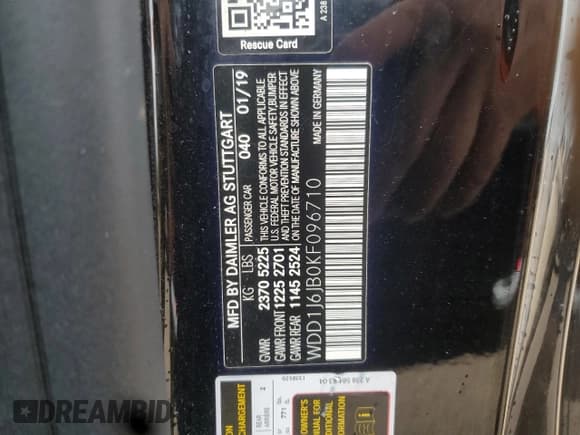 ✅ 2019 Mercedes-Benz E 450 • VIN: WDD1J6JB0KF096710 • Lot: 60697365. Wystawiony na Copart z przebiegiem 82 016 mil. Bezpłatny archiwum sprzedaży aukcyjnych z USA i szczegółowy raport historii pojazdu na DreamBid. Zdjęcie 12.