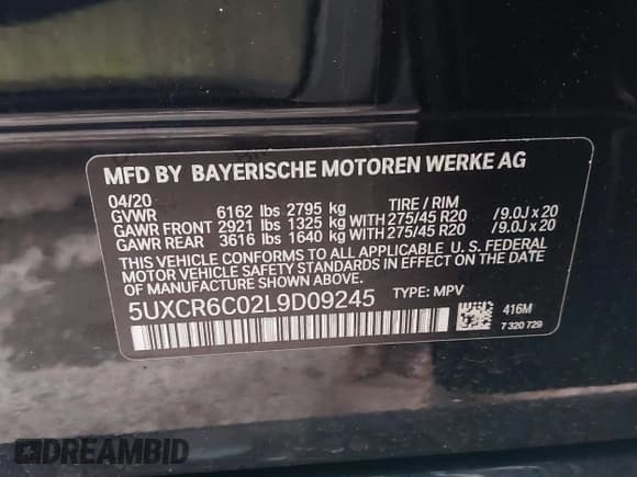 ✅ 2020 BMW X5 xDrive40i • VIN: 5UXCR6C02L9D09245 • Lot: 43759600. Wystawiony na IAAI z przebiegiem 121 665 mil. Bezpłatny archiwum sprzedaży aukcyjnych z USA i szczegółowy raport historii pojazdu na DreamBid. Zdjęcie 9.