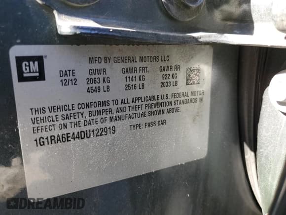 ✅ 2013 Chevrolet Volt • VIN: 1G1RA6E44DU122919 • Lot: 80188154. Wystawiony na Copart z przebiegiem 161 174 mil. Bezpłatny archiwum sprzedaży aukcyjnych z USA i szczegółowy raport historii pojazdu na DreamBid. Zdjęcie 15.