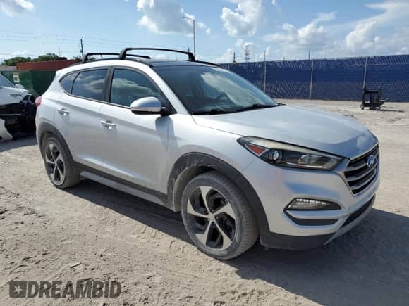 2017 Hyundai Tucson Night Edition with VIN KM8J3CA28HU565173, listed as a Copart auction lot 65820185 with 105,833 mi miles and Clean title. Bid and sale history available at DreamBid. Image 4.