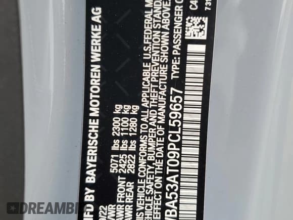 ✅ 2023 BMW 4 Series M440i • VIN: WBA53AT09PCL59657 • Lot: 58813435. Listed on Copart with Not provided. Free auction sales archive from the USA and detailed vehicle history report at DreamBid. Image 12.