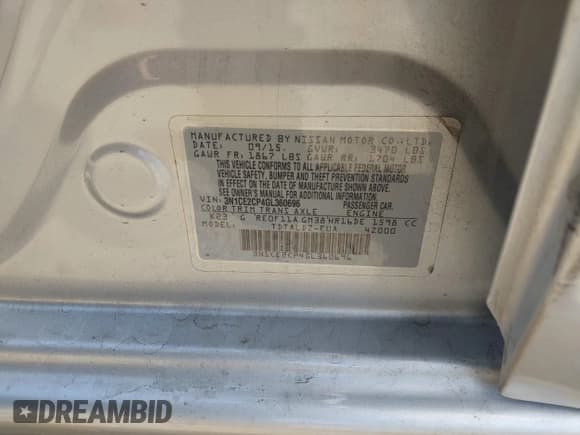 ✅ 2016 Nissan Note S • VIN: 3N1CE2CP4GL360696 • Лот: 42066781. Опубликован ранее на IAAI с пробегом 104 845 миль. Бесплатный доступ к архиву аукционных продаж из США и подробный отчёт об истории автомобиля на DreamBid. Изображение 9.