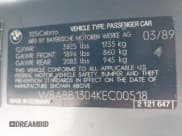 ✅ 1989 BMW 3 Series • VIN: WBABB1304KEC00518 • Lot: 43656179. Listed on IAAI with 102,057 mi. Free auction sales archive from the USA and detailed vehicle history report at DreamBid. Image 9.