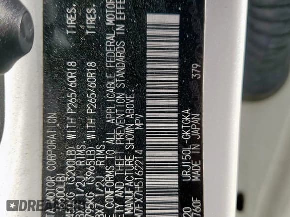 ✅ 2017 Lexus GX 460 • VIN: JTJBM7FX7H5162214 • Lot: 90047075. Listed on Copart with 182,618 mi. Free auction sales archive from the USA and detailed vehicle history report at DreamBid. Image 13.