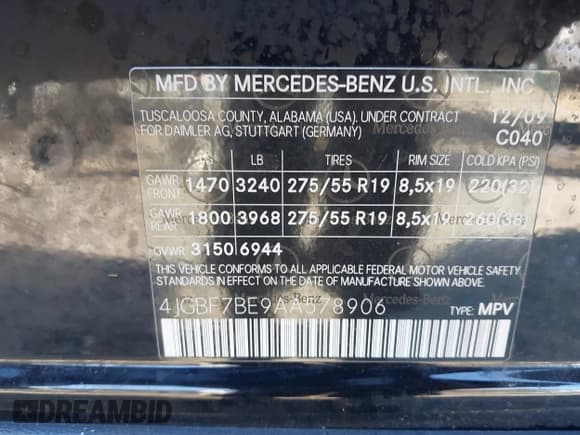 ✅ 2010 Mercedes-Benz GL 450 • VIN: 4JGBF7BE9AA578906 • Lot: 43765540. Listed on IAAI with 108,936 mi. Free auction sales archive from the USA and detailed vehicle history report at DreamBid. Image 9.