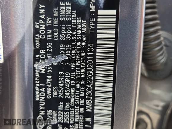 2016 Hyundai Tucson Sport с VIN KM8J3CA22GU201104, выставлен на аукционе Copart как лот 70460895 с пробегом 89 165 миль миль и Чистый • Clean title. История ставок и продаж доступна на DreamBid. Изображение 12.