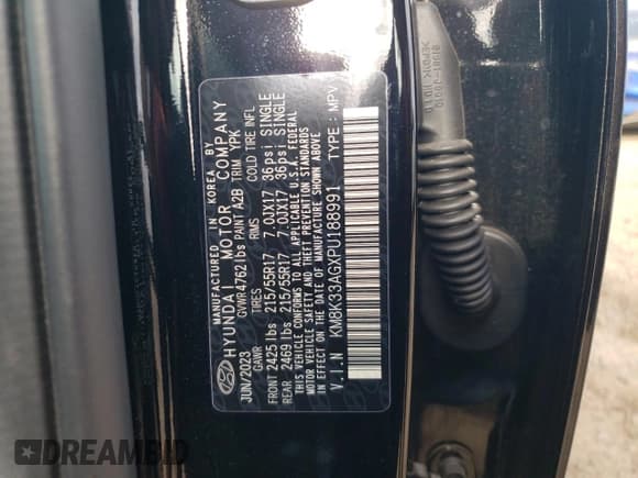 ✅ 2023 Hyundai Kona SEL • VIN: KM8K33AGXPU188991 • Лот: 66812463. Опубликован ранее на Copart с пробегом 3 752 миль. Бесплатный доступ к архиву аукционных продаж из США и подробный отчёт об истории автомобиля на DreamBid. Изображение 12.