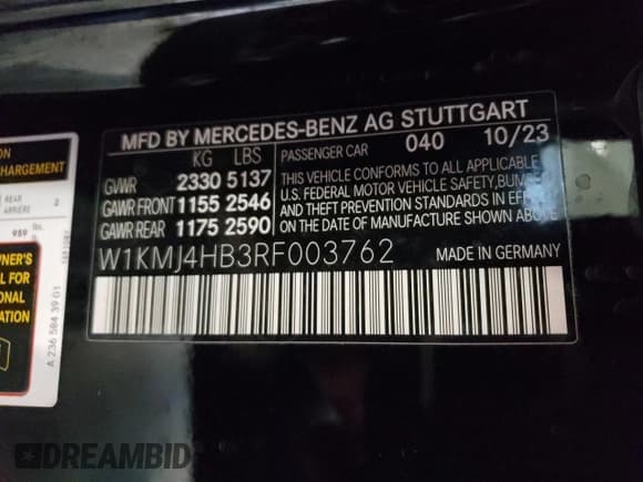 ✅ 2024 Mercedes-Benz CLE 300 • VIN: W1KMJ4HB3RF003762 • Лот: 51513175. Опубликован ранее на Copart с пробегом 3 484 миль. Бесплатный доступ к архиву аукционных продаж из США и подробный отчёт об истории автомобиля на DreamBid. Изображение 12.