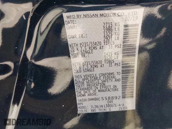 ✅ 2019 Infiniti QX60 Luxe • VIN: 5N1DL0MM8KC558892 • Лот: 42297948. Опубликован ранее на IAAI с пробегом 51 557 миль. Бесплатный доступ к архиву аукционных продаж из США и подробный отчёт об истории автомобиля на DreamBid. Изображение 9.