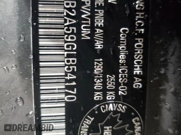 ✅ 2016 Porsche Macan S • VIN: WP1AB2A59GLB54170 • Lot: 92876395. Listed on Copart with 149,847 mi. Free auction sales archive from the USA and detailed vehicle history report at DreamBid. Image 12.