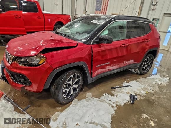 ✅ 2025 Jeep Compass Limited • VIN: 3C4NJDCN9ST600779 • Lot: 95892235. Wystawiony na Copart z przebiegiem 6 516 mil. Bezpłatny archiwum sprzedaży aukcyjnych z USA i szczegółowy raport historii pojazdu na DreamBid. Zdjęcie 1.