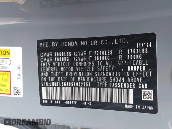 ✅ 2025 Honda Civic Type R • VIN: JHMFL5G49SX002359 • Lot: 43659951. Wystawiony na IAAI z przebiegiem 6 565 mil. Bezpłatny archiwum sprzedaży aukcyjnych z USA i szczegółowy raport historii pojazdu na DreamBid. Zdjęcie 9.