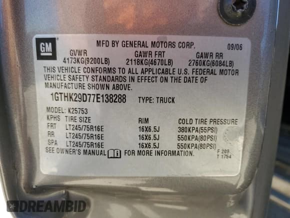 ✅ 2007 GMC Sierra 2500HD SLE1 • VIN: 1GTHK29D77E138288 • Lot: 73253804. Wystawiony na Copart z przebiegiem 195 303 mil. Bezpłatny archiwum sprzedaży aukcyjnych z USA i szczegółowy raport historii pojazdu na DreamBid. Zdjęcie 13.