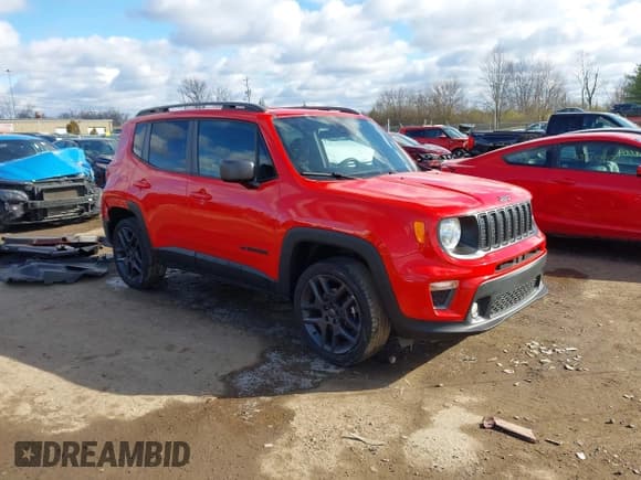 ✅ 2021 Jeep Renegade Latitude • VIN: ZACNJDBB4MPM33455 • Lot: 43762022. Wystawiony na IAAI z przebiegiem 42 868 mil. Bezpłatny archiwum sprzedaży aukcyjnych z USA i szczegółowy raport historii pojazdu na DreamBid. Zdjęcie 1.