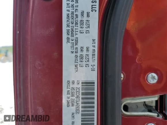 ✅ 2018 Chrysler 300 S • VIN: 2C3CCABT3JH283531 • Лот: 60153065. Опубликован ранее на Copart с пробегом 138 279 миль. Бесплатный доступ к архиву аукционных продаж из США и подробный отчёт об истории автомобиля на DreamBid. Изображение 13.