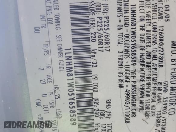 ✅ 2005 Lincoln Town Car Signature • VIN: 1LNHM81W05Y658589 • Лот: 89519755. Опубликован ранее на Copart с пробегом 216 403 миль. Бесплатный доступ к архиву аукционных продаж из США и подробный отчёт об истории автомобиля на DreamBid. Изображение 12.