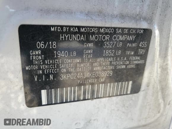 ✅ 2019 Hyundai Accent SE • VIN: 3KPC24A34KE038929 • Лот: 73419454. Опубликован ранее на Copart с пробегом 69 346 миль. Бесплатный доступ к архиву аукционных продаж из США и подробный отчёт об истории автомобиля на DreamBid. Изображение 14.