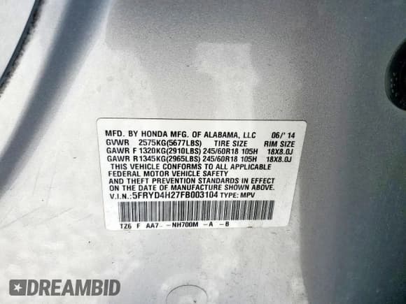 ✅ 2015 Acura MDX • VIN: 5FRYD4H27FB003104 • Lot: 82317215. Listed on Copart with 82,224 mi. Free auction sales archive from the USA and detailed vehicle history report at DreamBid. Image 13.