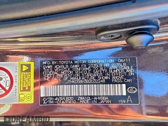 ✅ 2011 Lexus CT 200h • VIN: JTHKD5BH3B2032248 • Lot: 94346535. Wystawiony na Copart z przebiegiem 175 287 mil. Bezpłatny archiwum sprzedaży aukcyjnych z USA i szczegółowy raport historii pojazdu na DreamBid. Zdjęcie 10.