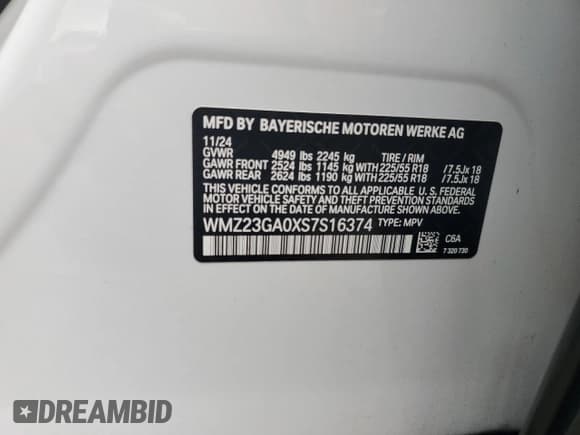 ✅ 2025 MINI Countryman S • VIN: WMZ23GA0XS7S16374 • Lot: 52798125. Listed on Copart with Not provided. Free auction sales archive from the USA and detailed vehicle history report at DreamBid. Image 12.