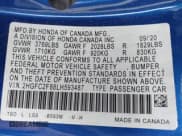 ✅ 2020 Honda Civic Sport • VIN: 2HGFC2F88LH593487 • Lot: 43435672. Wystawiony na IAAI z przebiegiem 76 240 mil. Bezpłatny archiwum sprzedaży aukcyjnych z USA i szczegółowy raport historii pojazdu na DreamBid. Zdjęcie 9.