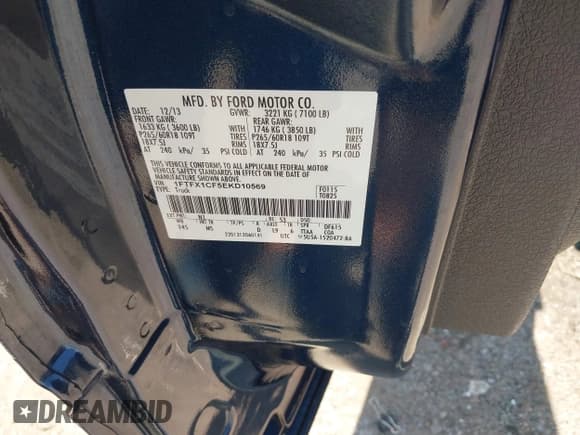 ✅ 2014 Ford F-150 XL • VIN: 1FTFX1CF5EKD10569 • Лот: 42668229. Опубликован ранее на IAAI с пробегом 92 407 миль. Бесплатный доступ к архиву аукционных продаж из США и подробный отчёт об истории автомобиля на DreamBid. Изображение 9.