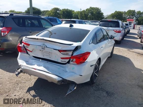✅ 2021 Honda Accord Sport SE • VIN: 1HGCV1F41MA108322 • Lot: 43163697. Listed on IAAI with 63,200 mi. Free auction sales archive from the USA and detailed vehicle history report at DreamBid. Image 4.