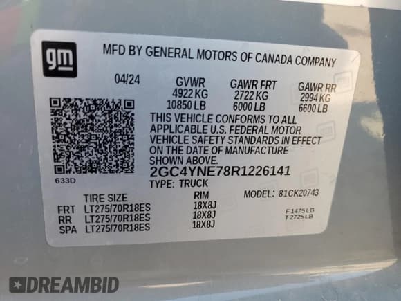 ✅ 2024 Chevrolet Silverado 2500HD LT • VIN: 2GC4YNE78R1226141 • Lot: 72026105. Listed on Copart with 13,936 mi. Free auction sales archive from the USA and detailed vehicle history report at DreamBid. Image 12.