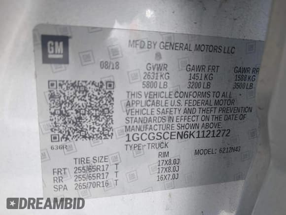 ✅ 2019 Chevrolet Colorado 2WD LT • VIN: 1GCGSCEN6K1121272 • Лот: 43062118. Опубликован ранее на IAAI с пробегом 67 895 миль. Бесплатный доступ к архиву аукционных продаж из США и подробный отчёт об истории автомобиля на DreamBid. Изображение 9.