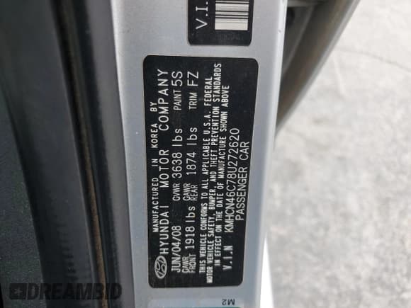 ✅ 2008 Hyundai Accent GLS • VIN: KMHCN46C78U272620 • Лот: 54587375. Опубликован ранее на Copart с пробегом 105 367 миль. Бесплатный доступ к архиву аукционных продаж из США и подробный отчёт об истории автомобиля на DreamBid. Изображение 12.