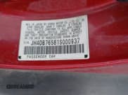 ✅ 2001 Acura Integra LS • VIN: JH4DB76581S000937 • Lot: 42361439. Listed on IAAI with 231,586 mi. Free auction sales archive from the USA and detailed vehicle history report at DreamBid. Image 9.