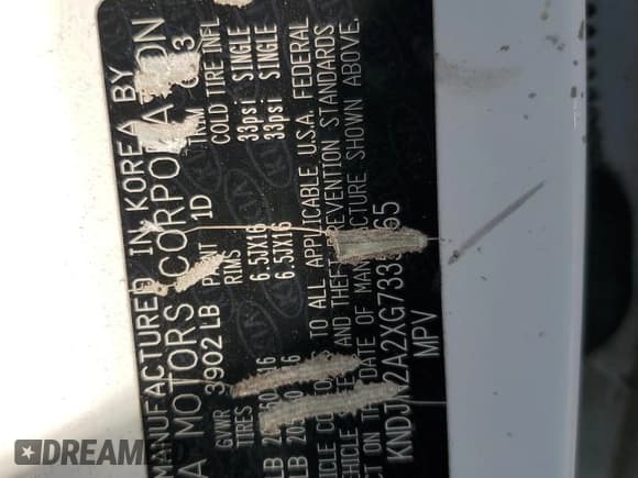 ✅ 2016 Kia Soul • VIN: KNDJN2A2XG7335365 • Lot: 71188135. Listed on Copart with 103,543 mi. Free auction sales archive from the USA and detailed vehicle history report at DreamBid. Image 13.