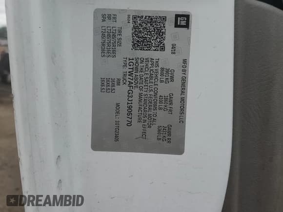 ✅ 2018 GMC Savana Cargo • VIN: 1GTW7AFG3J1906770 • Лот: 69760095. Опубликован ранее на Copart с пробегом 12 062 миль. Бесплатный доступ к архиву аукционных продаж из США и подробный отчёт об истории автомобиля на DreamBid. Изображение 12.